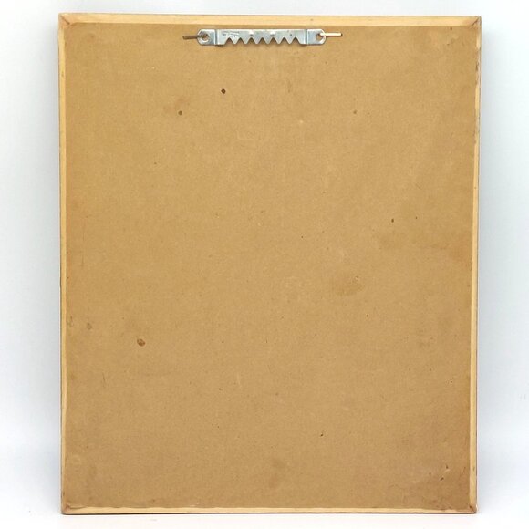 Vintage Framed Print Of Puppy & Kitten By Artist Marinich With Rustic Wooden Fra - Picture 3 of 4